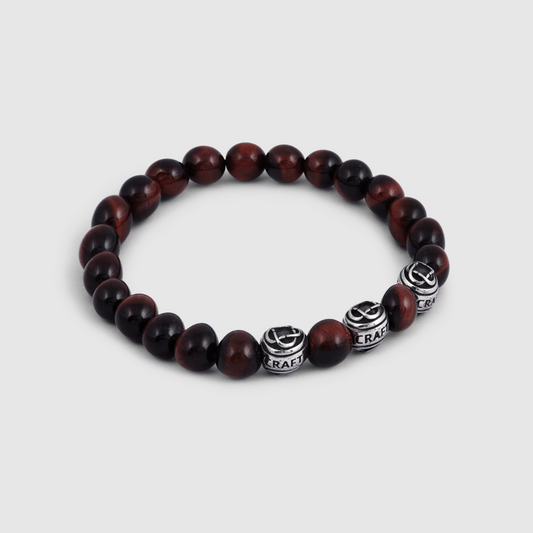 Tiger's Eye Metalen Kralenarmband (Zilver)