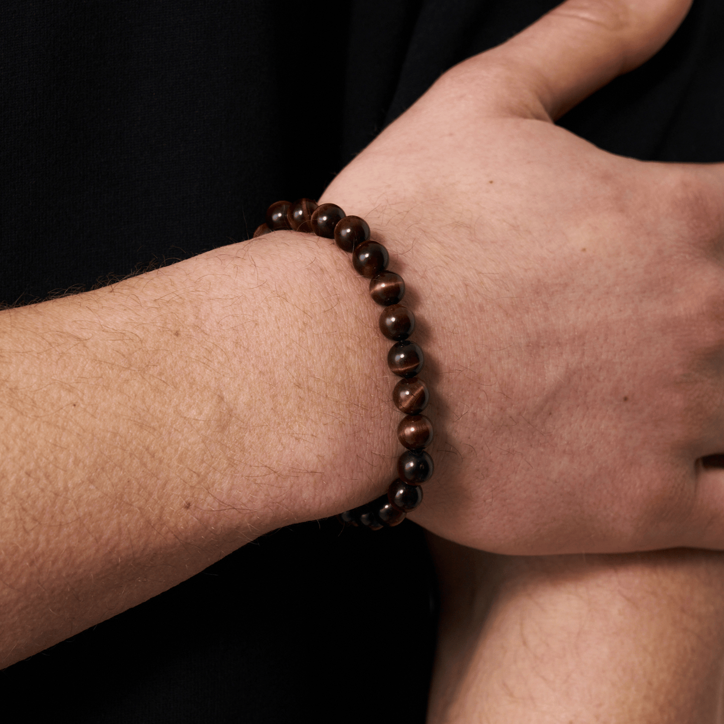 Tiger's Eye Metalen Kralenarmband (Zilver)