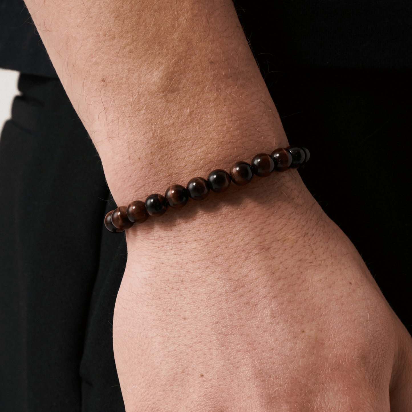 Tiger's Eye Metalen Kralenarmband (Zilver)