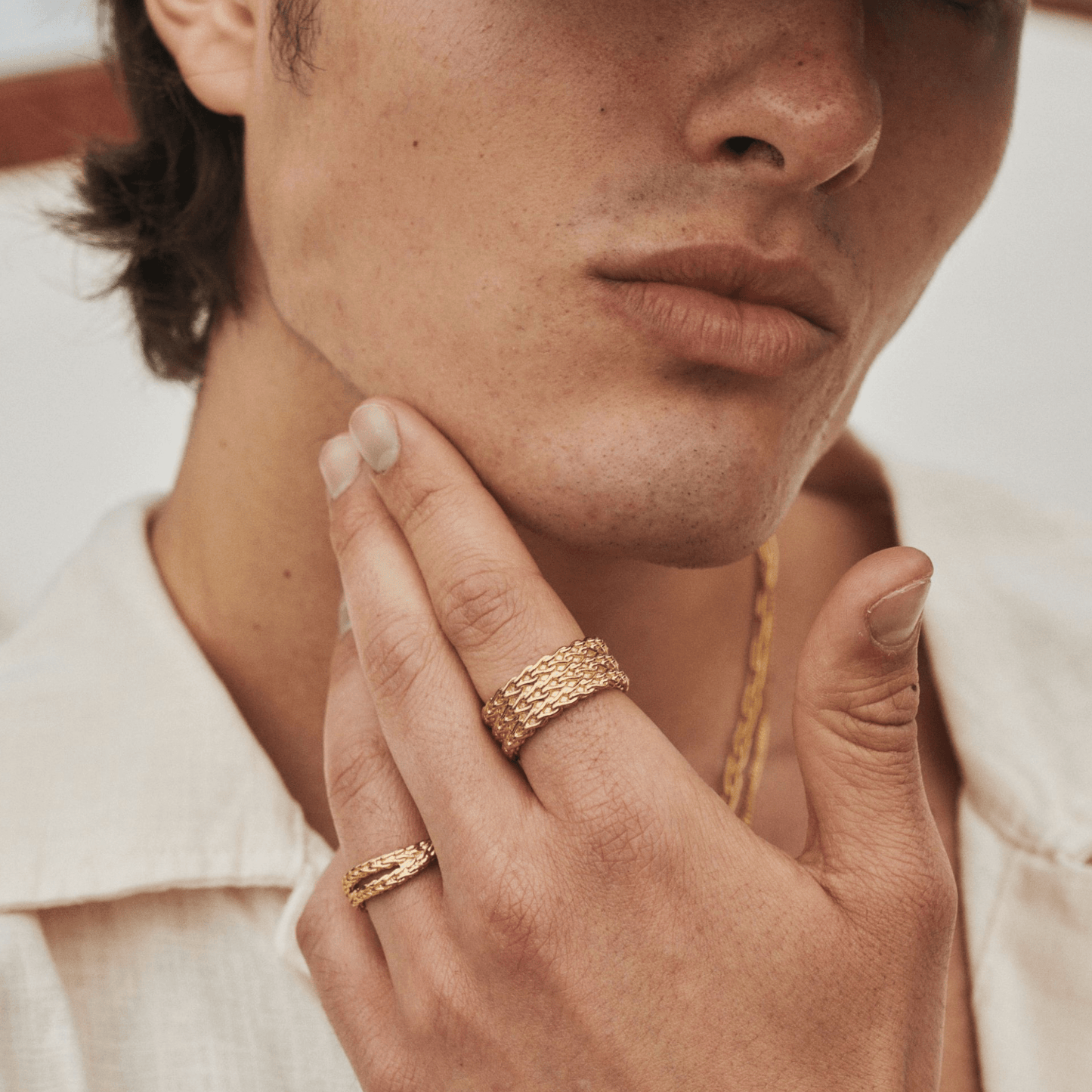 Touwstapelring (Goud)