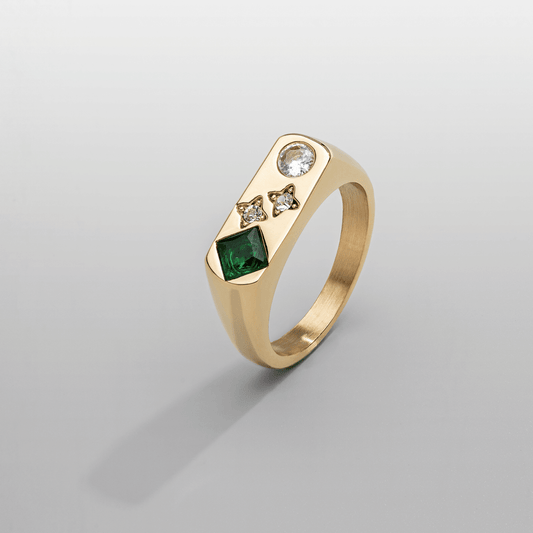 Vintage Steen Signet Ring (Goud)