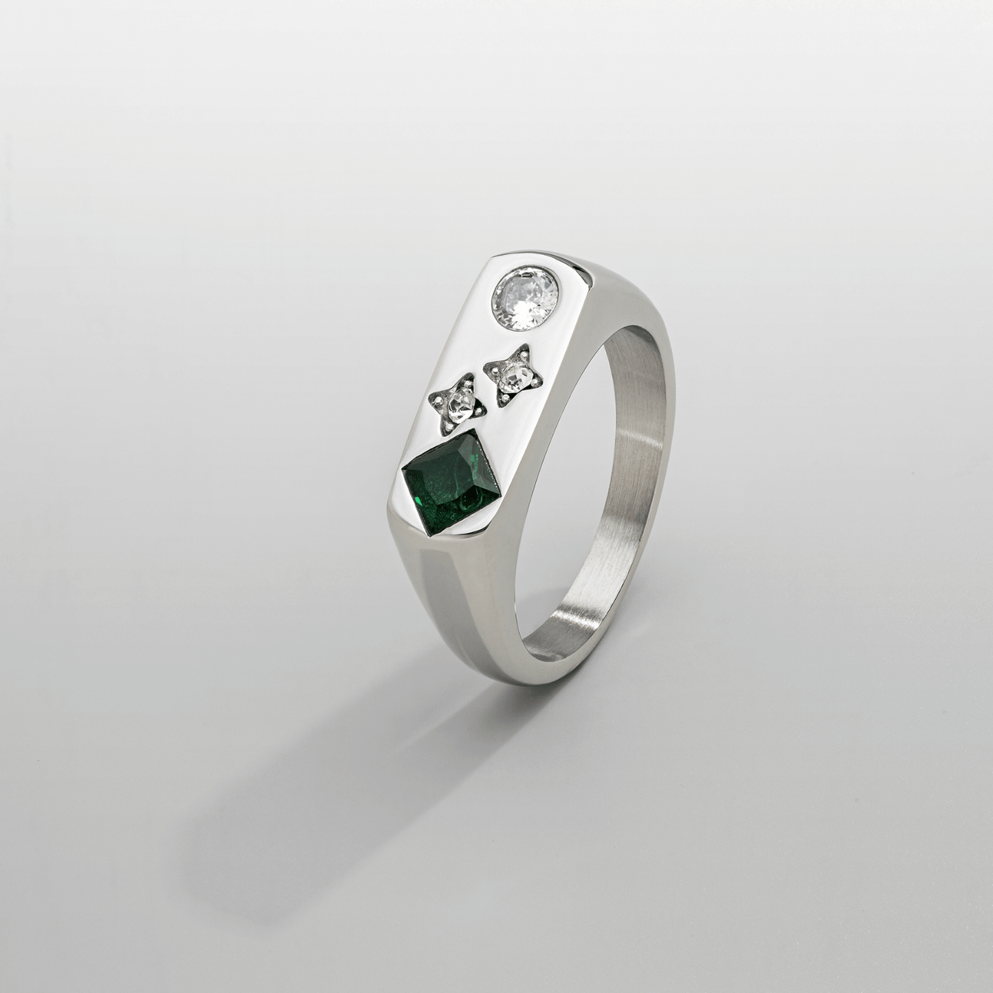 Vintage Steen Signet Ring (Zilver)
