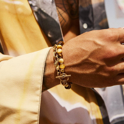 Tijgeroog Kralenarmband (Goud)