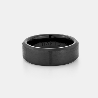 Afgeronde Ring (Zwart) 8mm | Tungsten