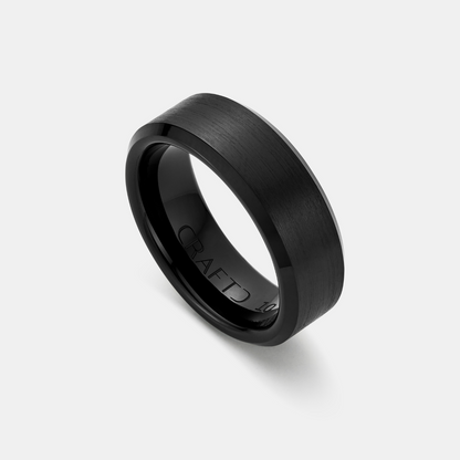 Afgeronde Ring (Zwart) 8mm | Tungsten