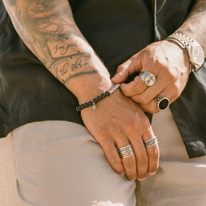 Geketende Kralenarmband (Zilver)