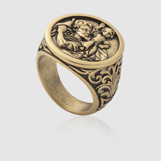 St. Christopher Ring (Goud)