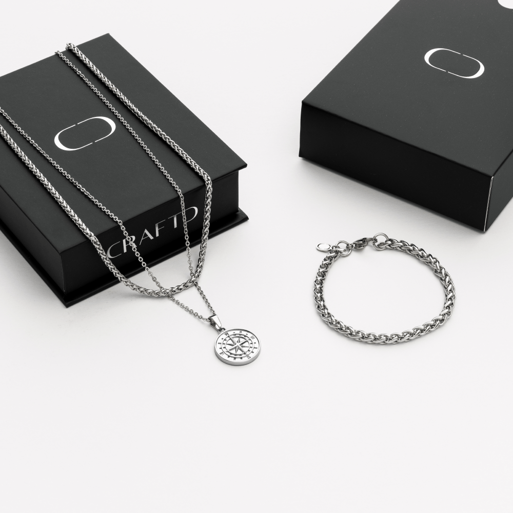 Kompas Gift Set (Zilver)