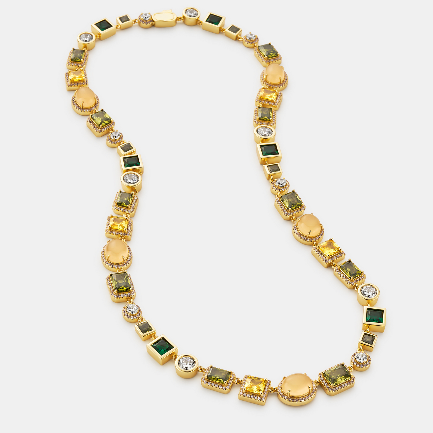 Emerald Edelsteen Ketting (Goud)