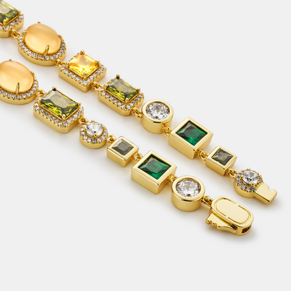 Emerald Edelsteen Ketting (Goud)