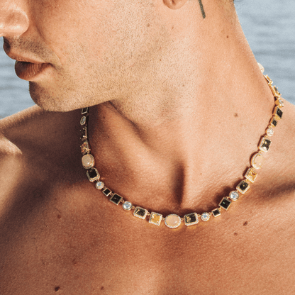 Emerald Edelsteen Ketting (Goud)