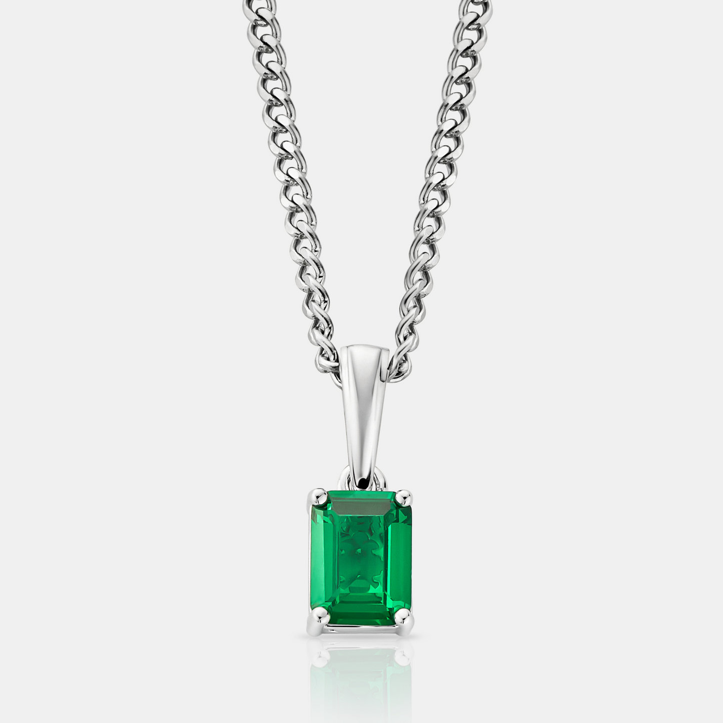 Smaragd Steen Hanger (Zilver)