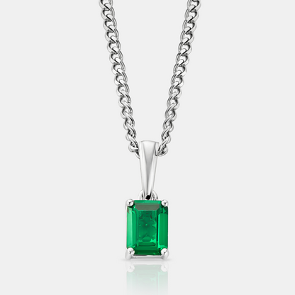 Smaragd Steen Hanger (Zilver)