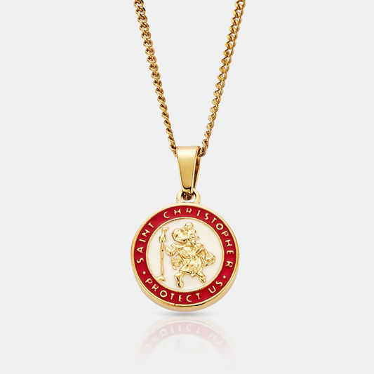 Emaille Sint Christophorus (Goud)