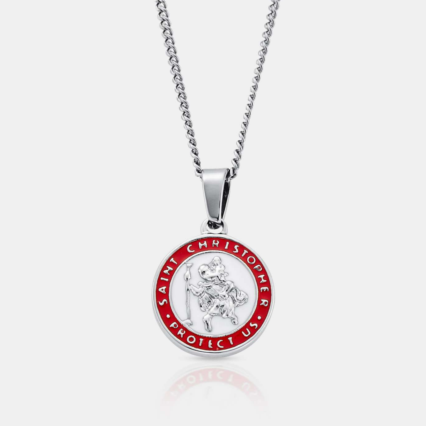 Emaille Heilige Christoffel (Zilver)