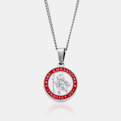 Emaille Heilige Christoffel (Zilver)