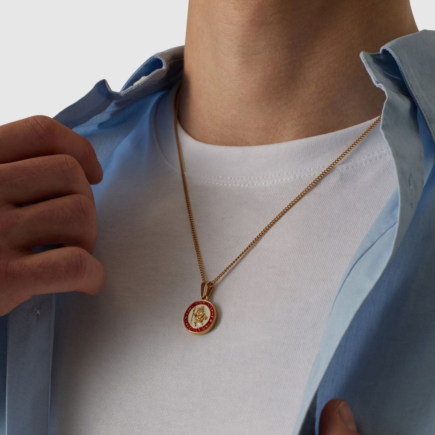 Emaille Sint Christophorus (Goud)