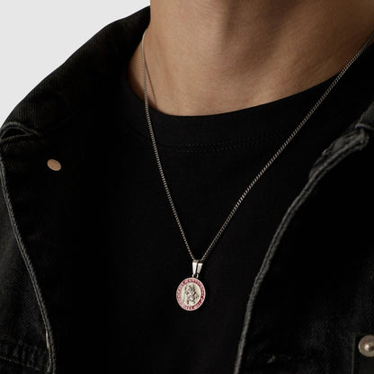 Emaille Heilige Christoffel (Zilver)