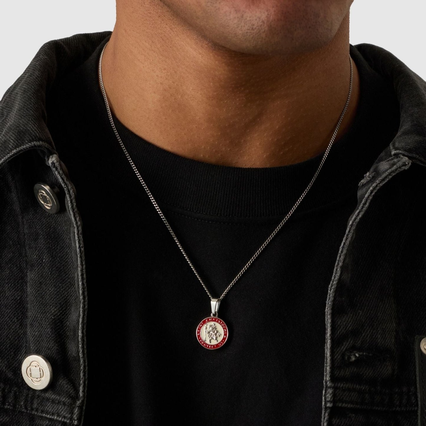 Emaille Heilige Christoffel (Zilver)