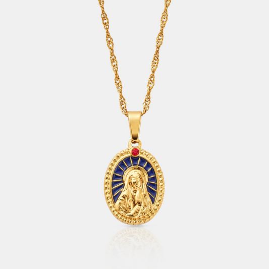 Emaille Heilige Maria (Goud)