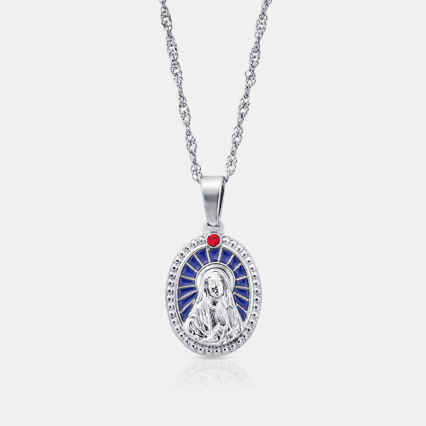 Emaille Heilige Maria (Zilver)