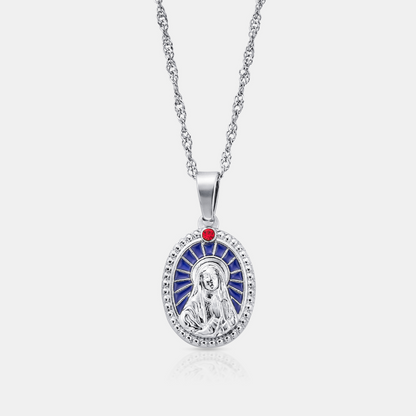 Emaille Heilige Maria (Zilver)