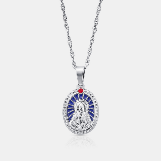 Emaille Heilige Maria (Zilver)