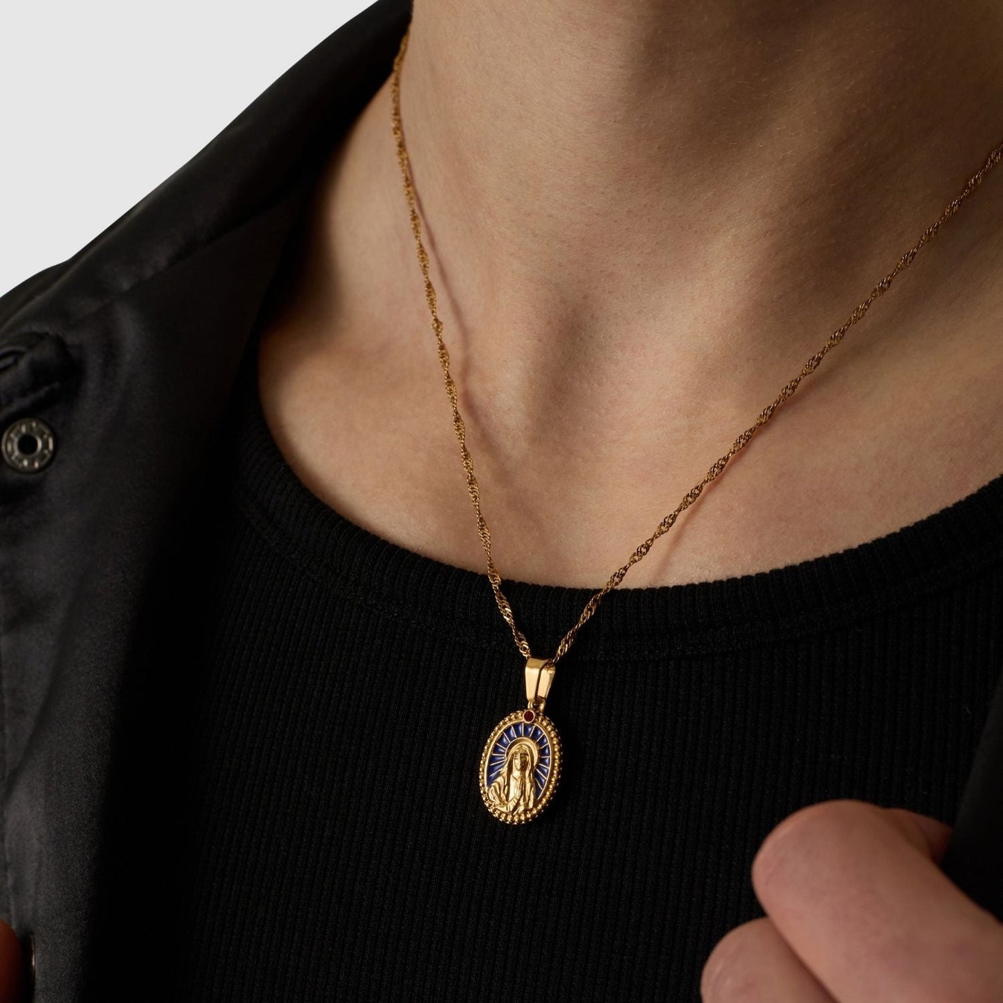 Emaille Heilige Maria (Goud)