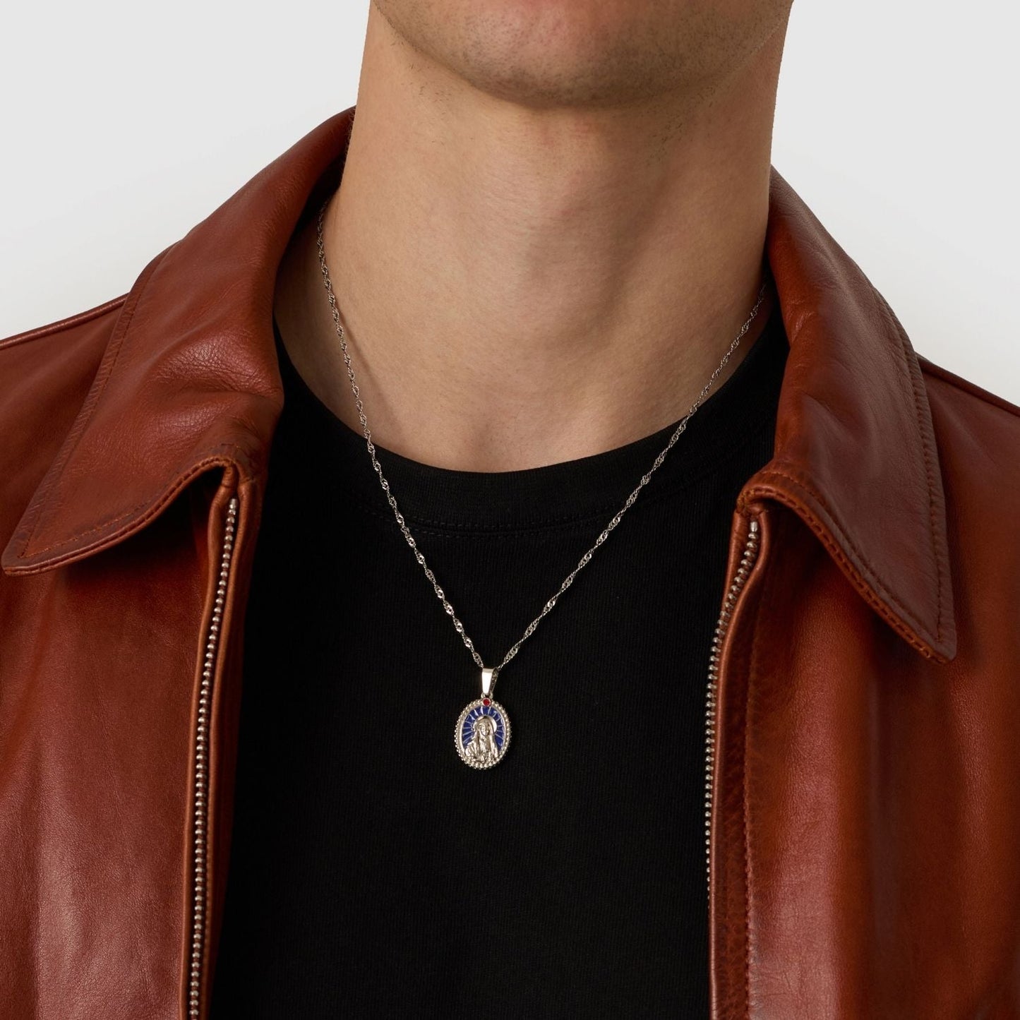 Emaille Heilige Maria (Zilver)