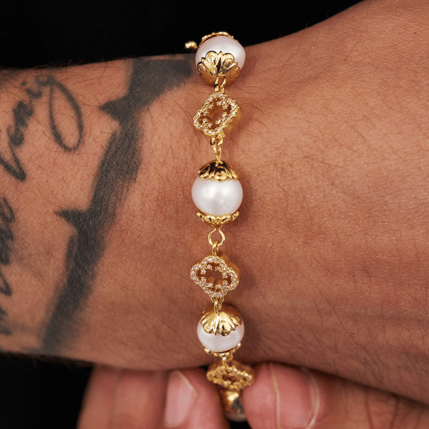 Filigraan Echte Parel Armband (Goud)