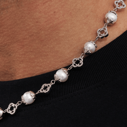 Filigraan Echte Parel Ketting (Zilver)