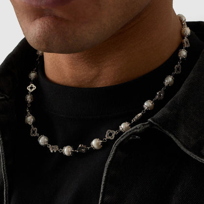 Filigraan Echte Parel Ketting (Zilver)