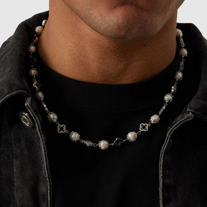 Filigraan Echte Parel Ketting (Zilver)