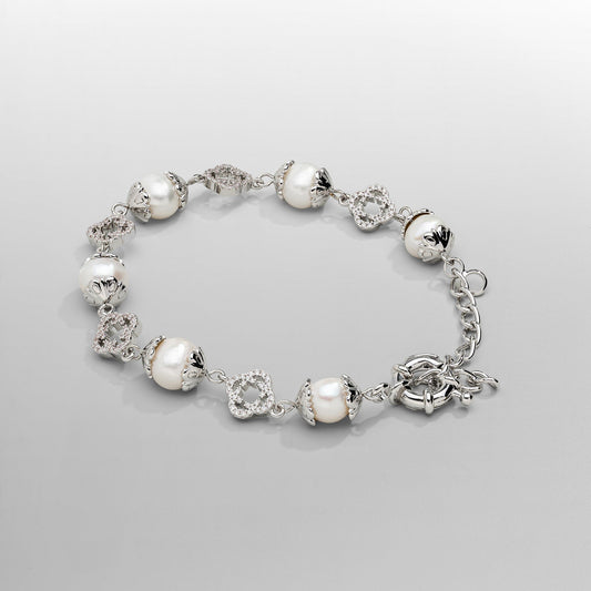 Filigraan Echte Parel Armband (Zilver)