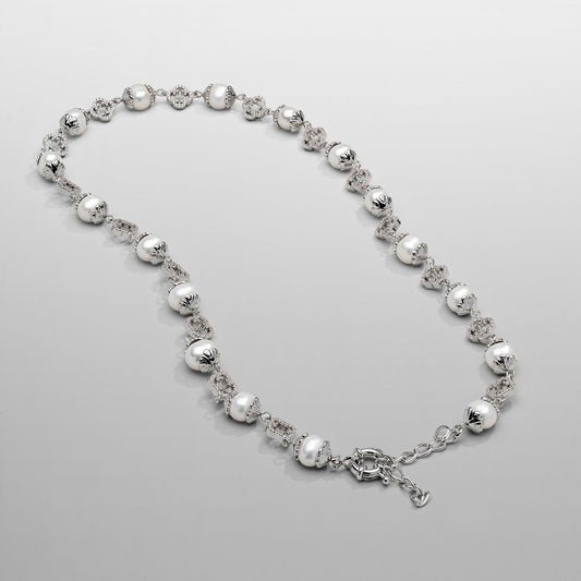 Filigraan Echte Parel Ketting (Zilver)