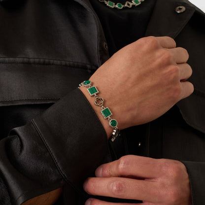 Groene Kwarts Edelsteen Armband (Zilver)