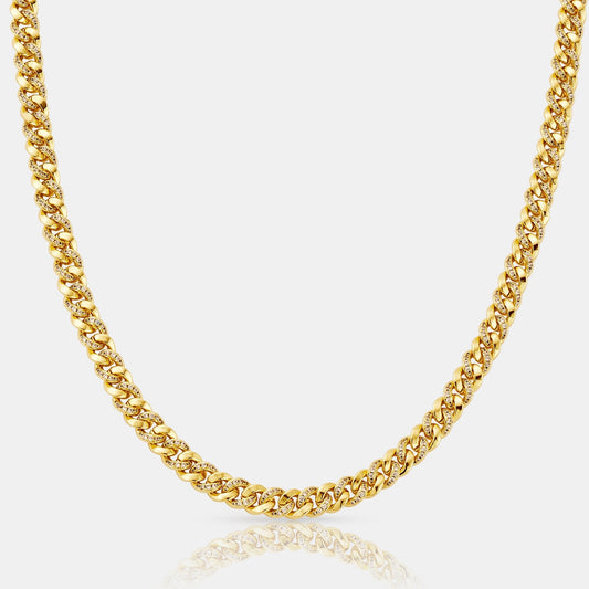 Half Iced Cuban (Goud) 6mm
