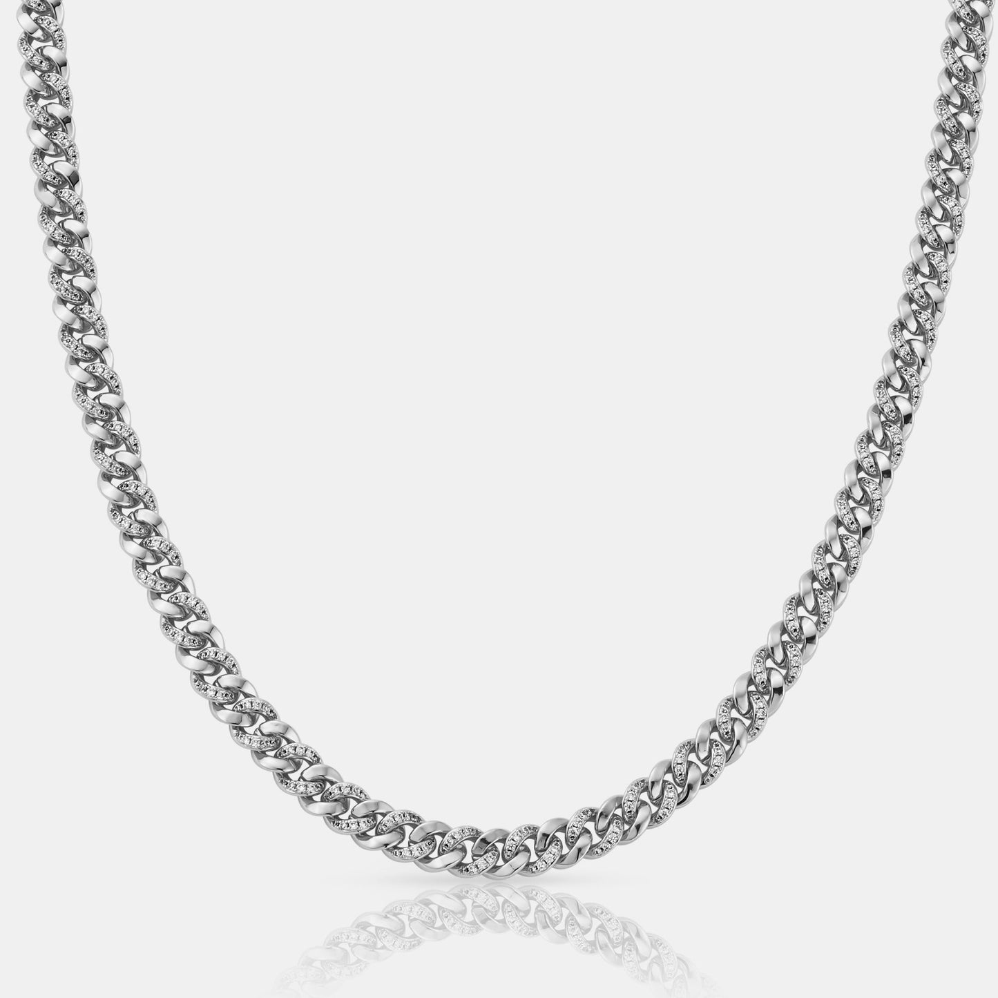 Half Iced Cuban (Zilver) 6mm