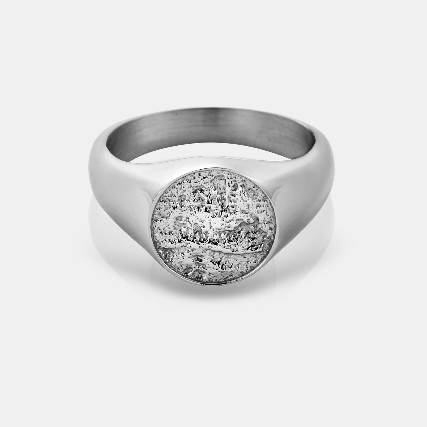 Gehamerde Zegelring (Zilver)