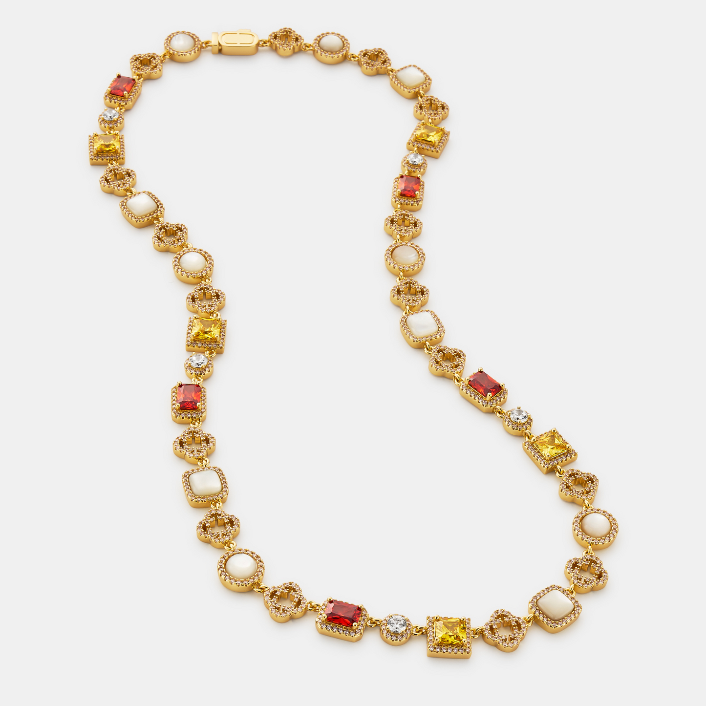 Iced Gemstone Necklace (Goud)