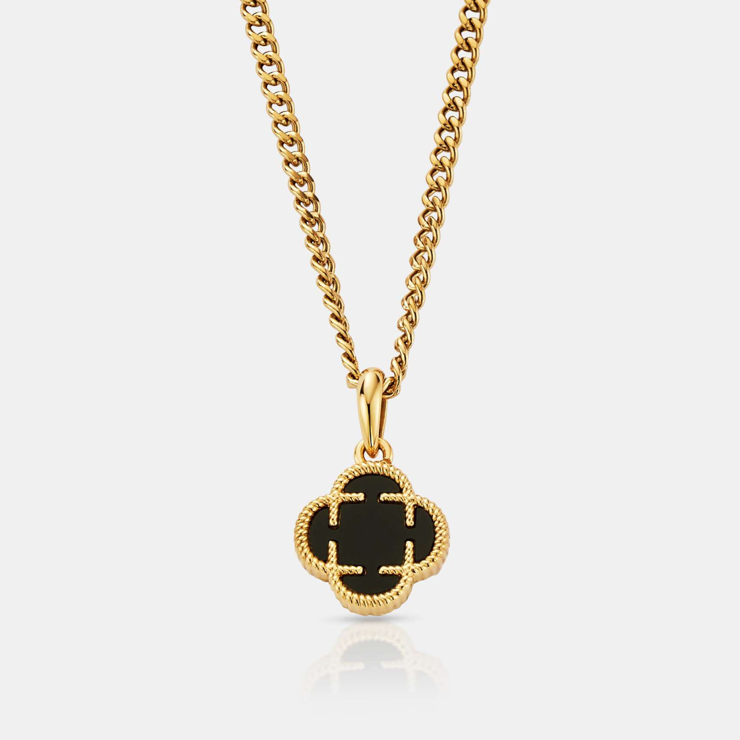 Onyx Klaver Steen Hanger (Goud)