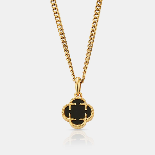 Onyx Klaver Steen Hanger (Goud)