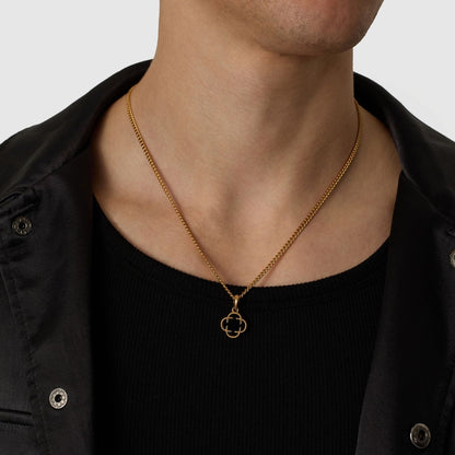 Onyx Klaver Steen Hanger (Goud)