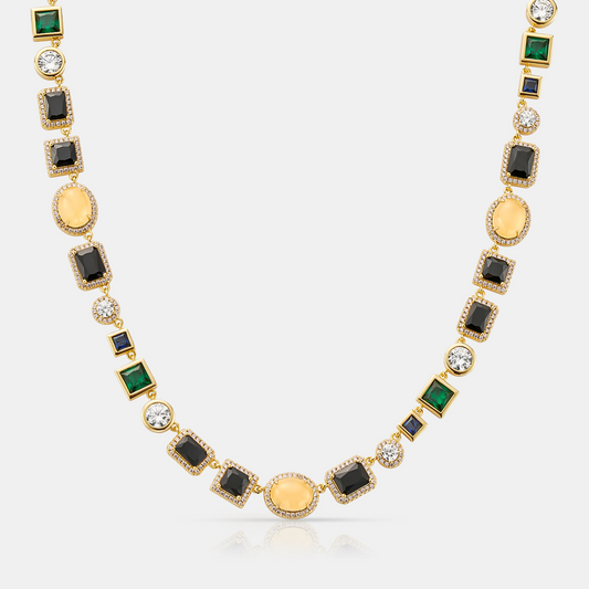Onyx Edelsteen Halsketting (Goud)