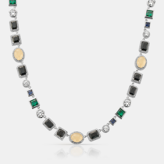 Onyx Edelsteen Ketting (Zilver)