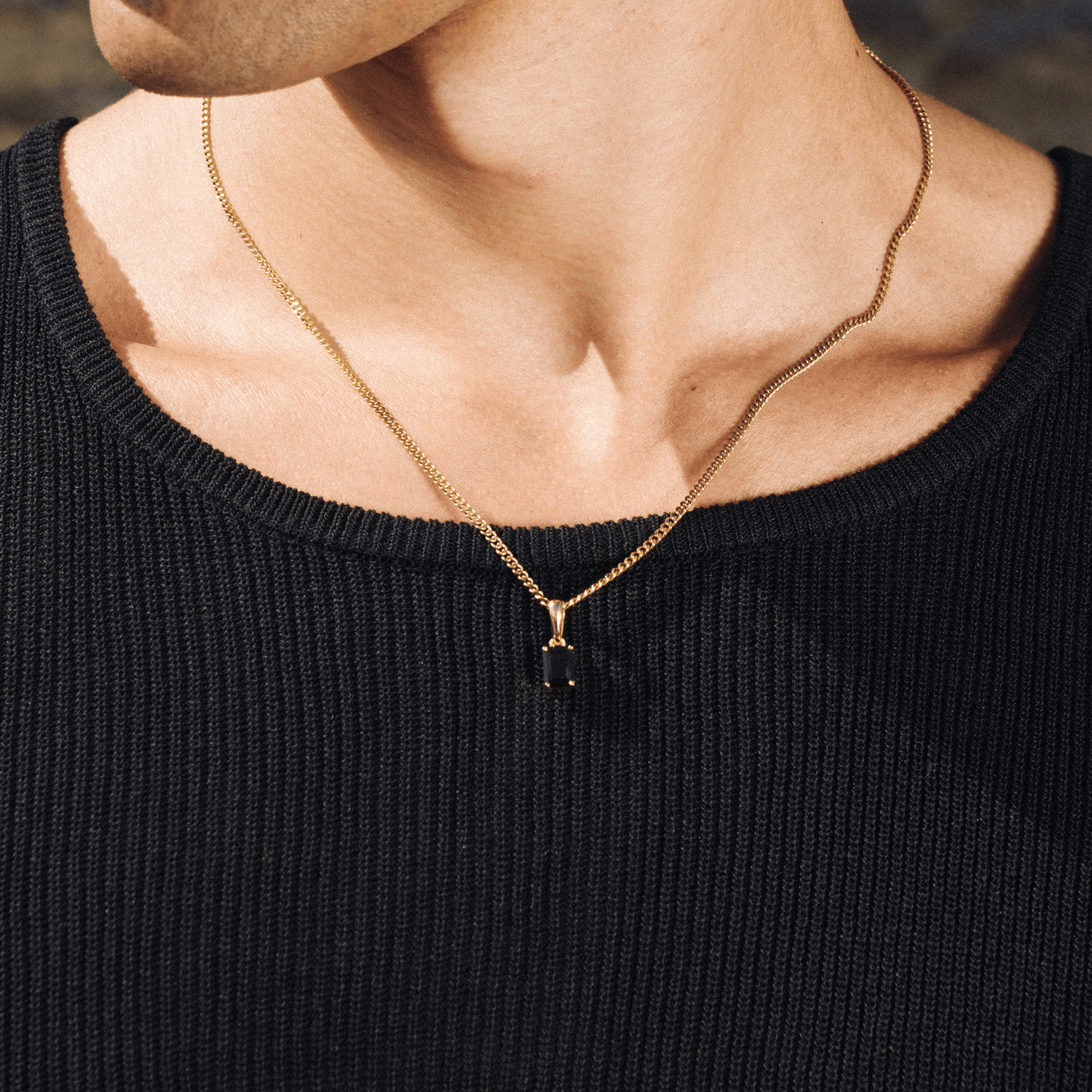 Onyx Steen Hanger (Goud)