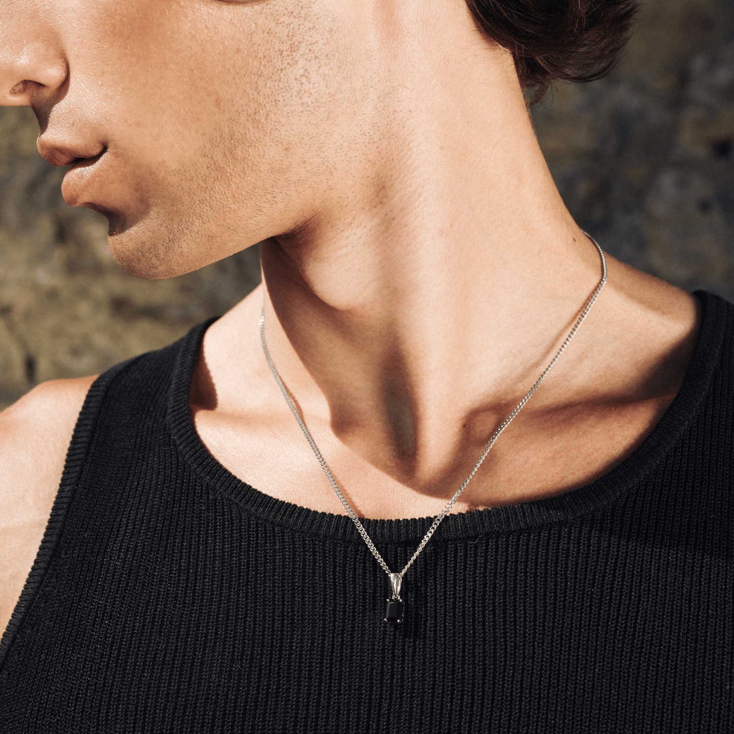 Onyx Steen Hanger (Zilver)