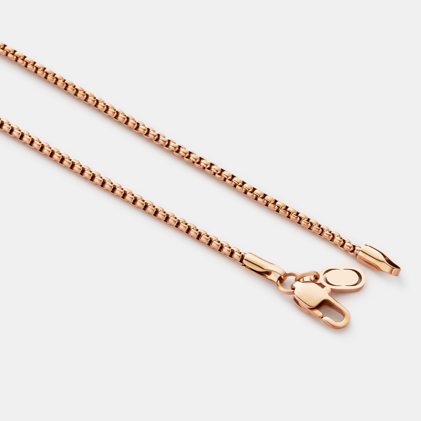 Ronde Box Ketting (Roze Goud) 2mm