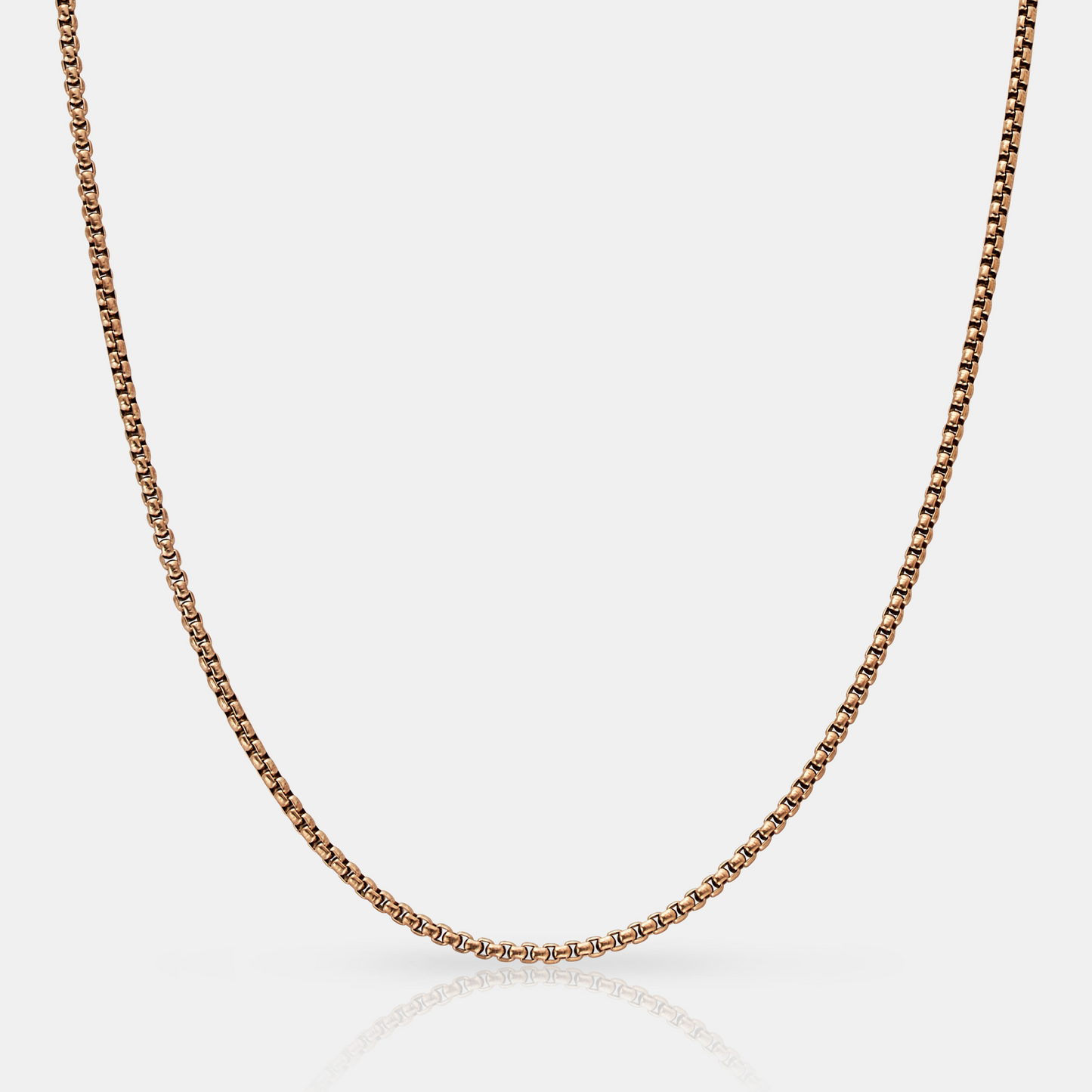 Ronde Box Ketting (Roze Goud) 2mm