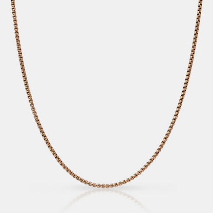 Ronde Box Ketting (Roze Goud) 2mm
